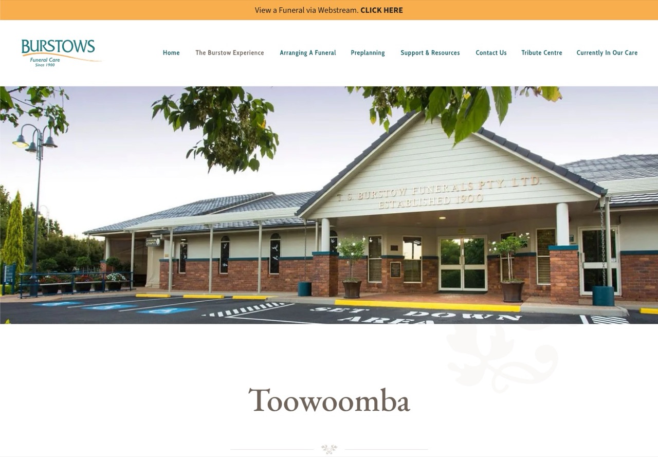 The current site, Toowoomba page